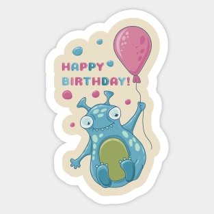 Birthday party with balloon Sticker